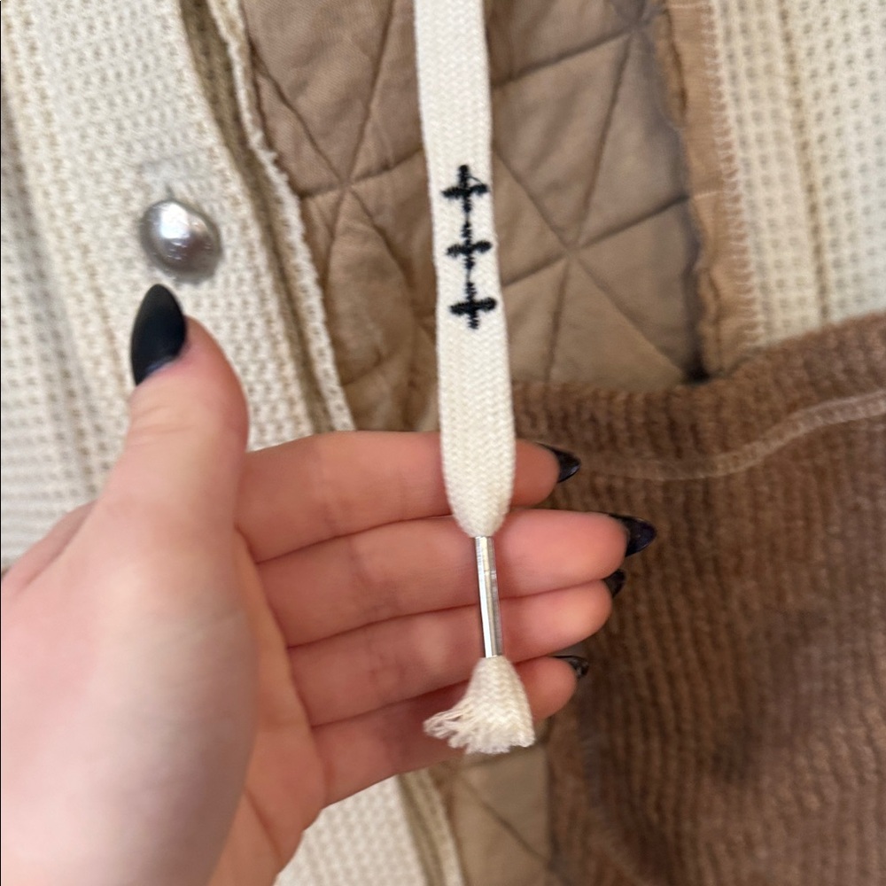 POL clothing oversized quilted patchwork button u… - image 3